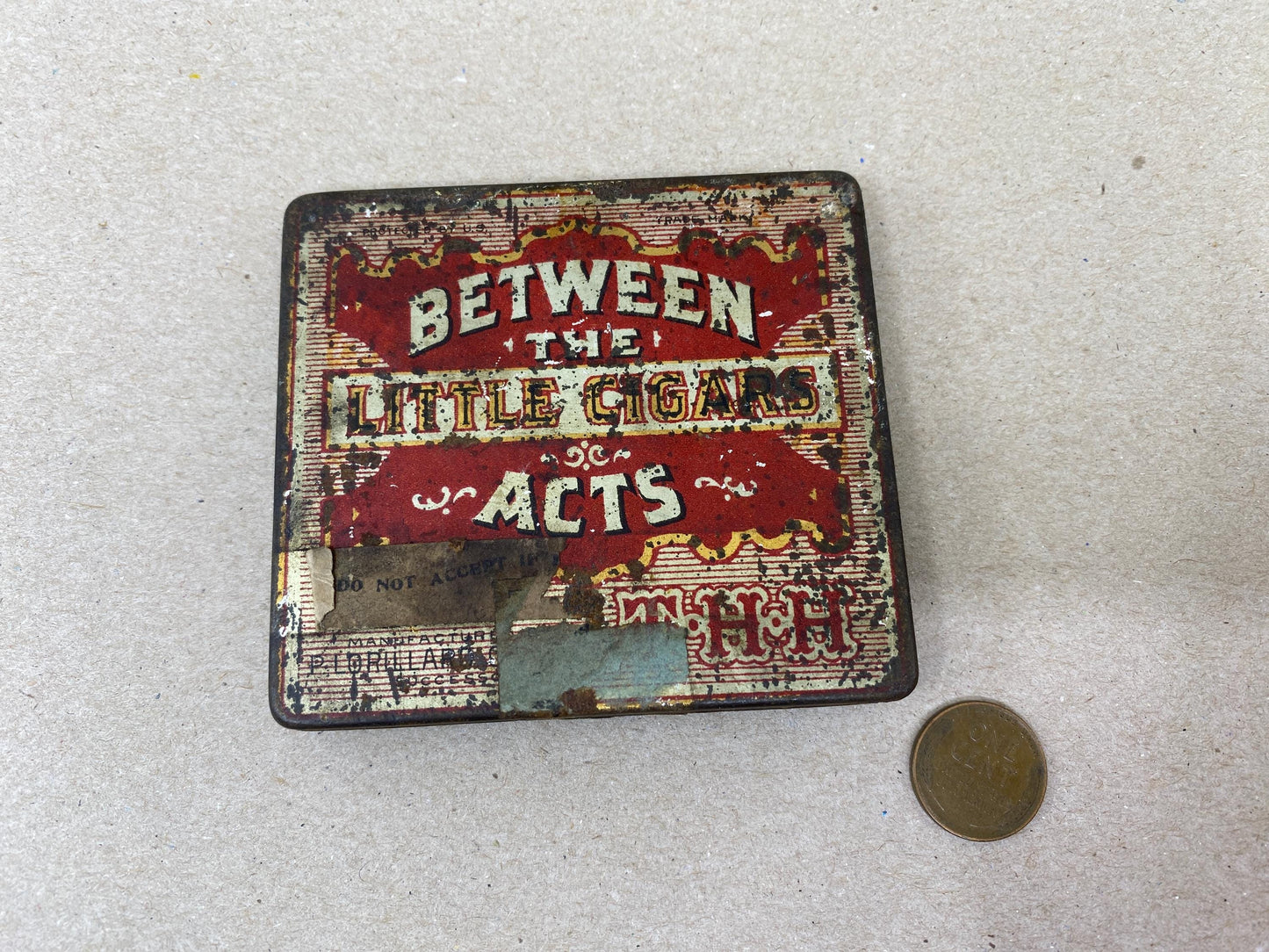 Antique Between the Acts Little Cigar Tin at Duckwells