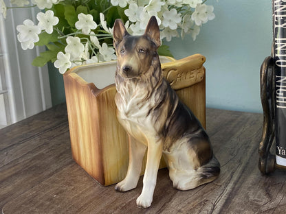 Vintage Ceramic German Shepard Planter by Lego Japan