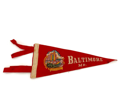 Vintage Baltimore Maryland Felt Pennant at Duckwells