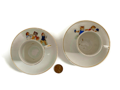 Antique German Porcelain Child's Cup & Saucer Sets at Duckwells