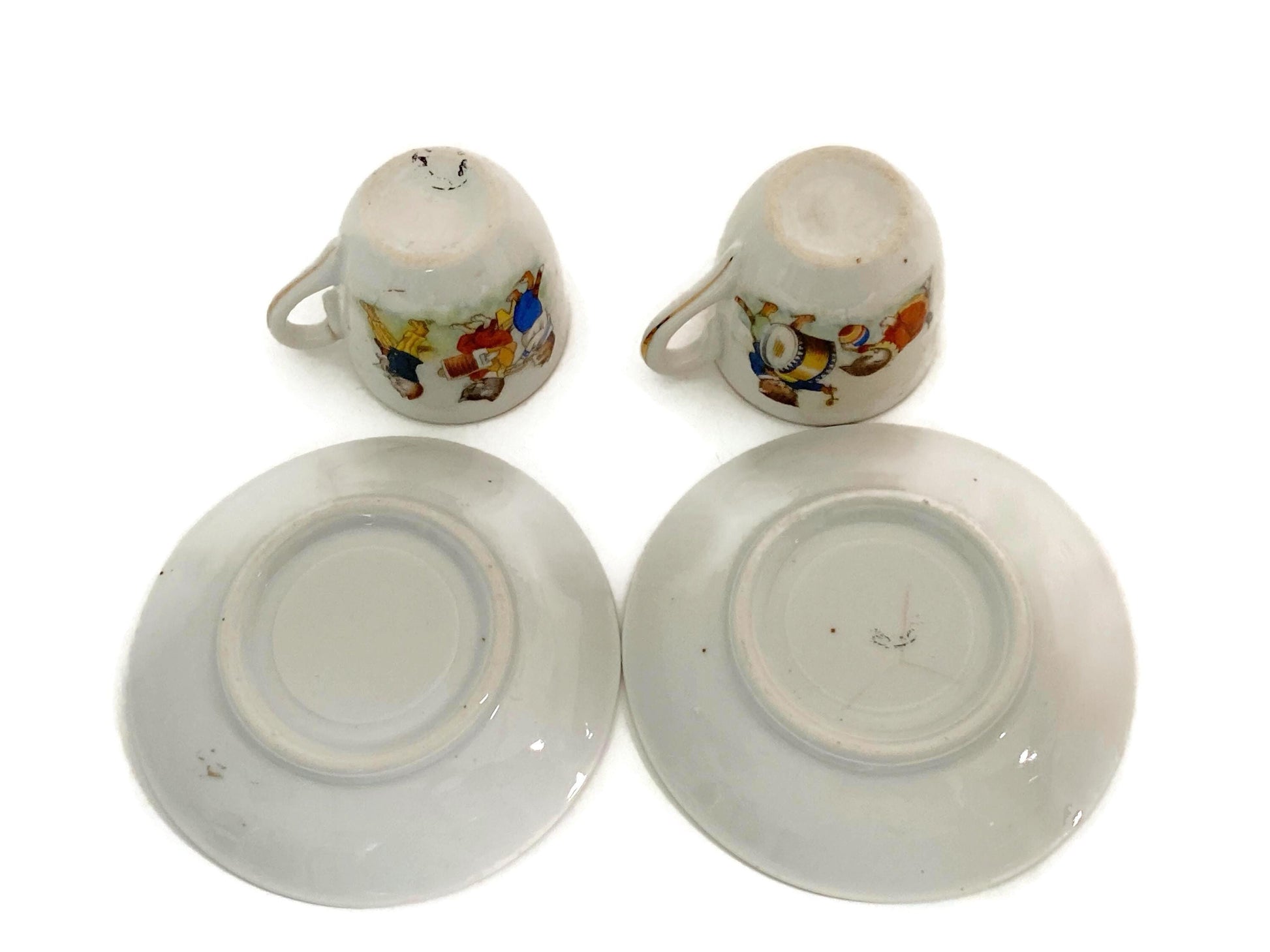 Antique German Porcelain Child's Cup & Saucer Sets at Duckwells