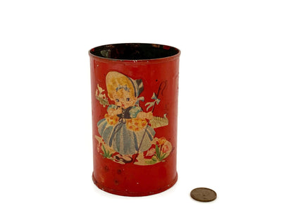 Vintage Painted and Decaled Tin Can at Duckwells