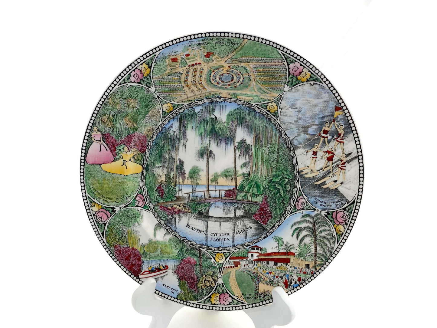 Vintage Cypress Gardens Florida Souvenir Plate at Duckwells