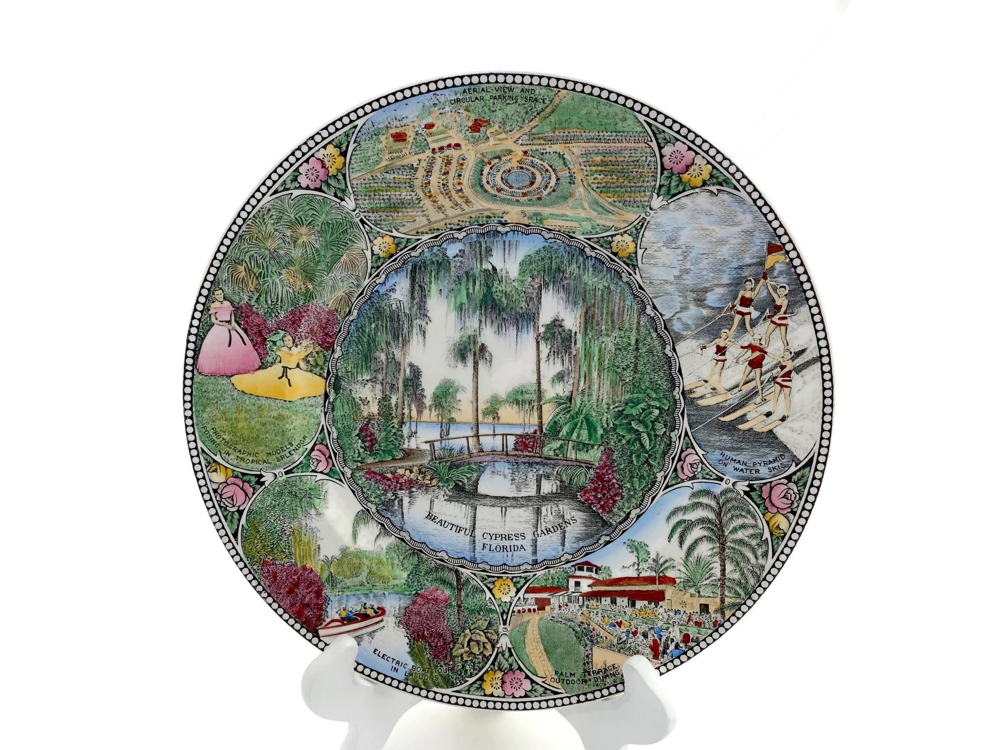 Vintage Cypress Gardens Florida Souvenir Plate at Duckwells