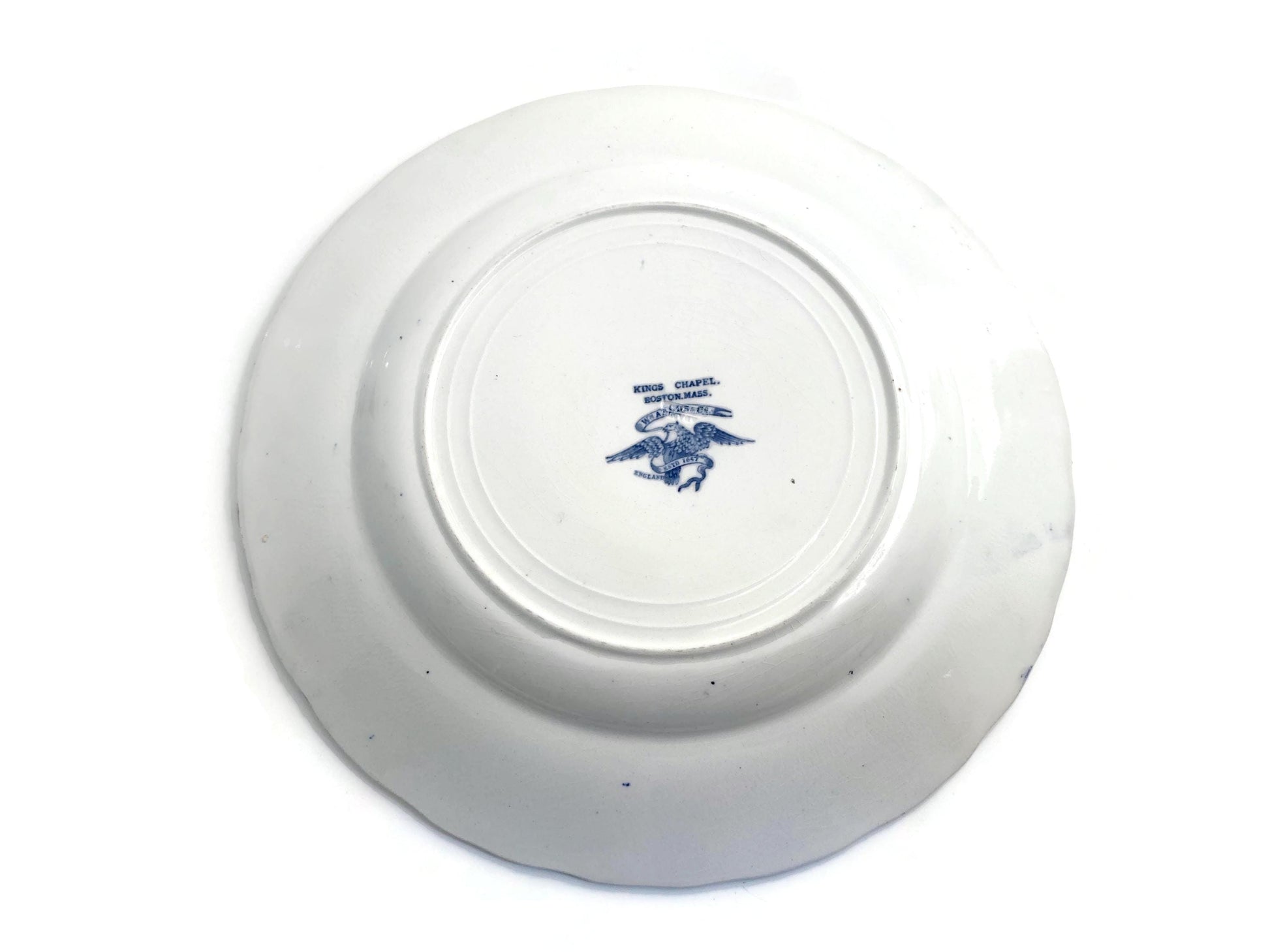 Antique Boston Massachusetts Blue and White Plate at Duckwells