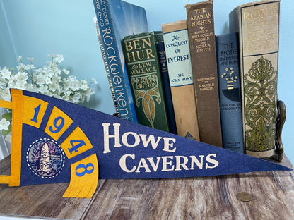 Vintage Howe Caverns 1948 Pennant at Duckwells