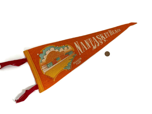 Vintage Nantasket Beach Massachusetts Felt Pennant