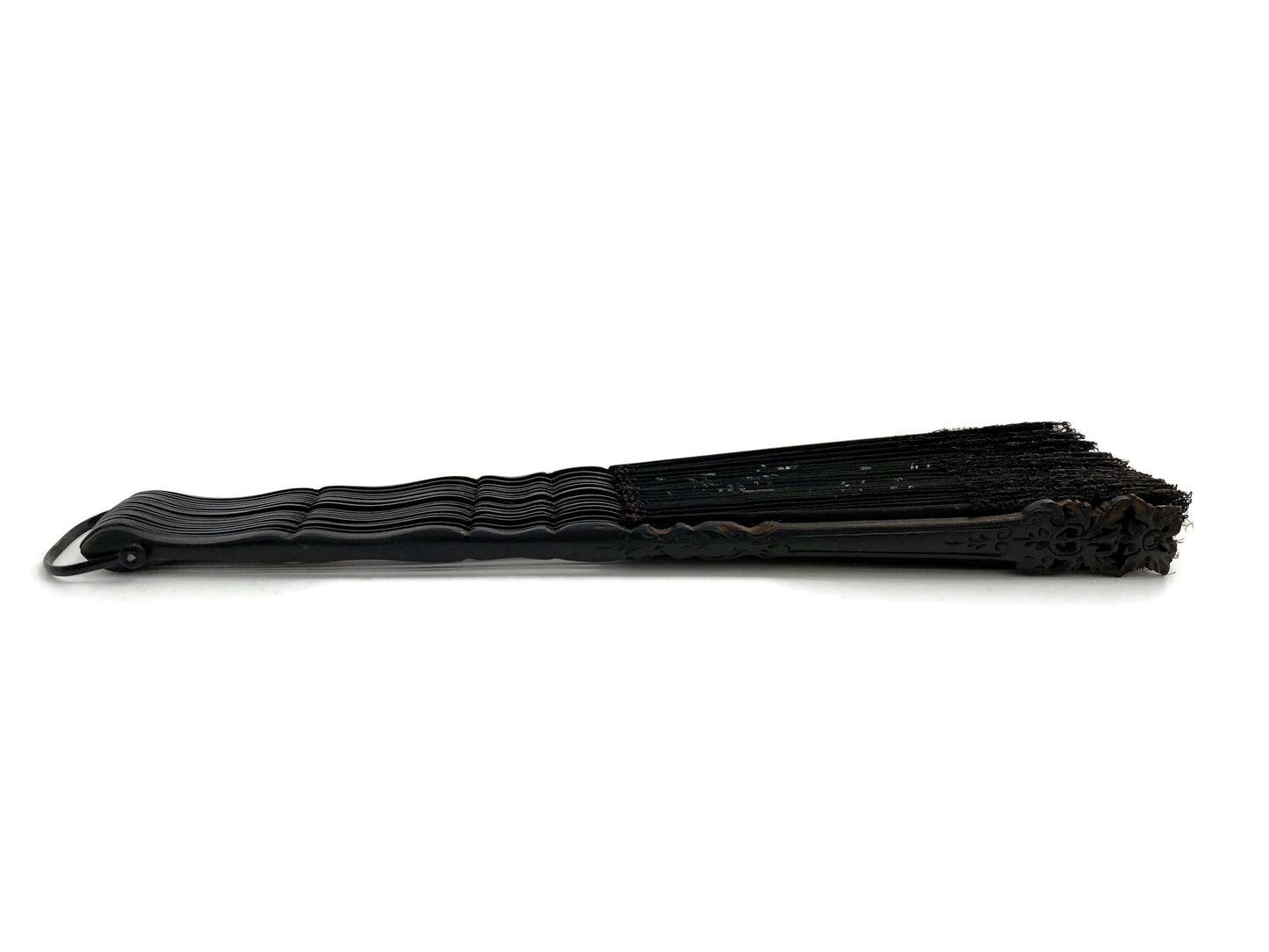 Vintage Black Celluloid and Lace Folding Fan at Duckwells