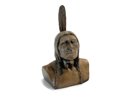 Vintage Shawmut Indian Bank - Banthrico Metal Figural Bust at Duckwells