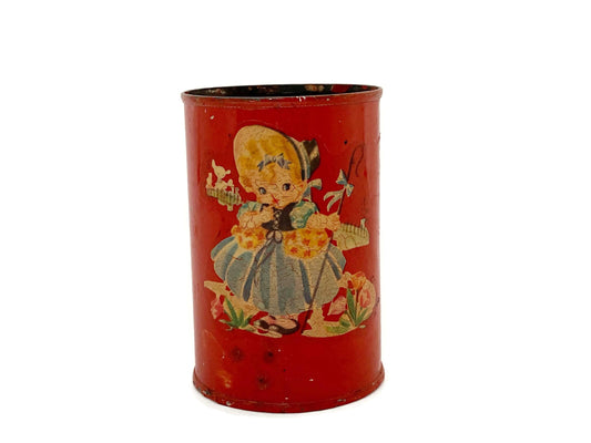 Vintage Painted and Decaled Tin Can at Duckwells