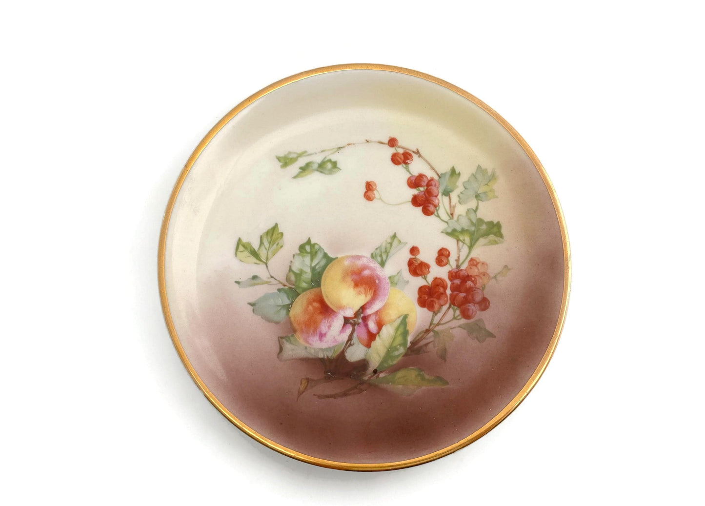 Antique Peaches and Berries Plate By C.T. Altwasser, Germany at Duckwells