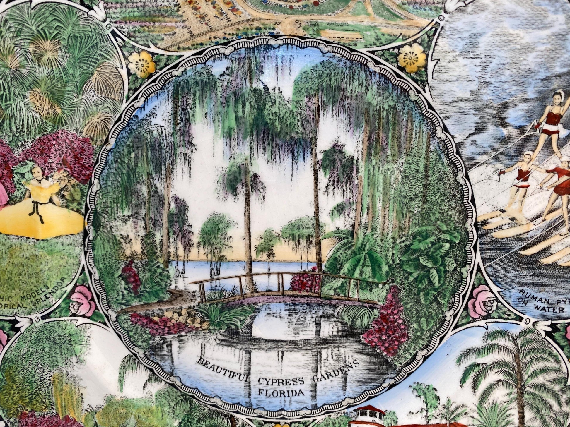 Vintage Cypress Gardens Florida Souvenir Plate at Duckwells