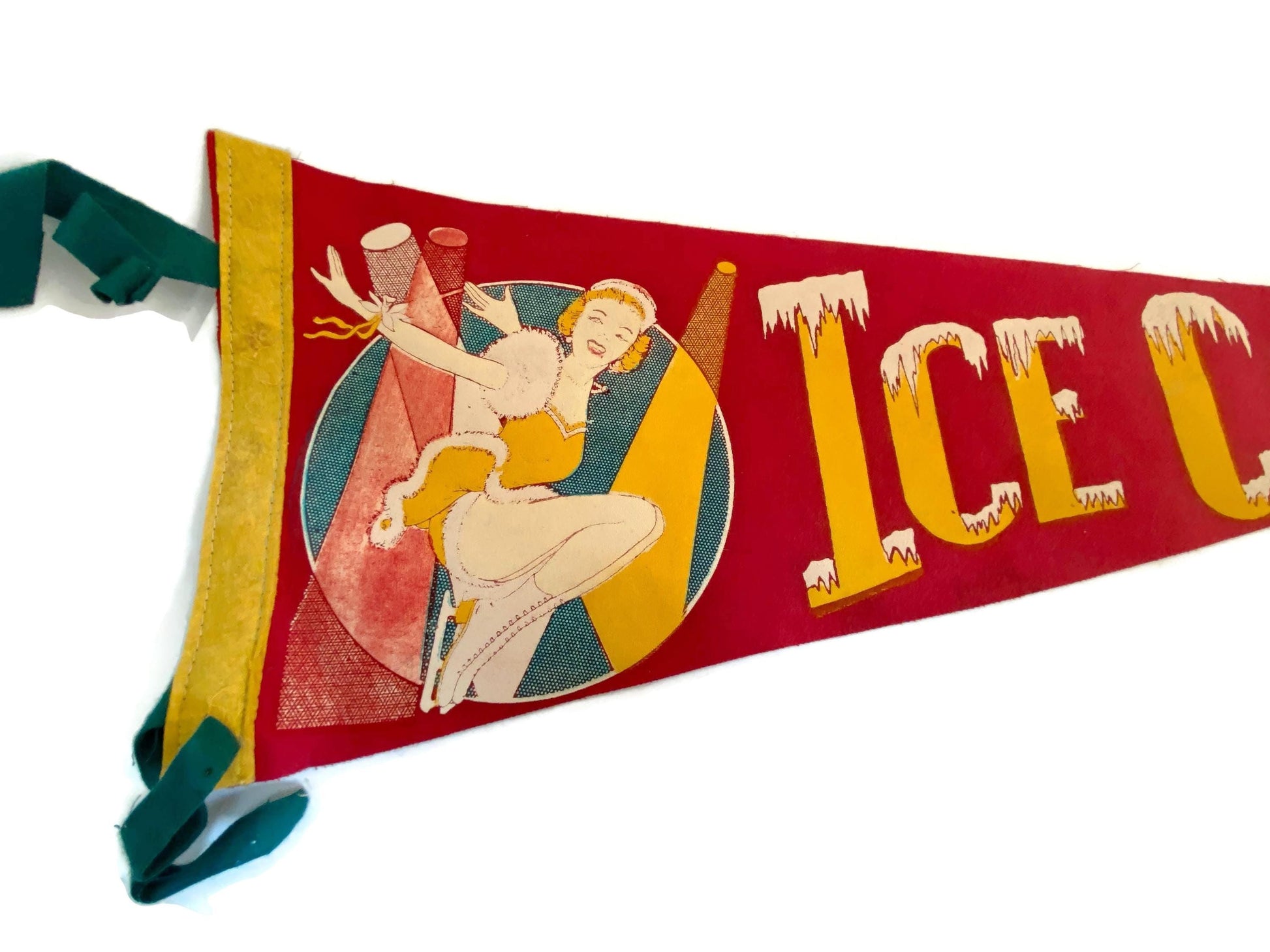 Midcentury Ice Capades Souvenir Pennant at Duckwells