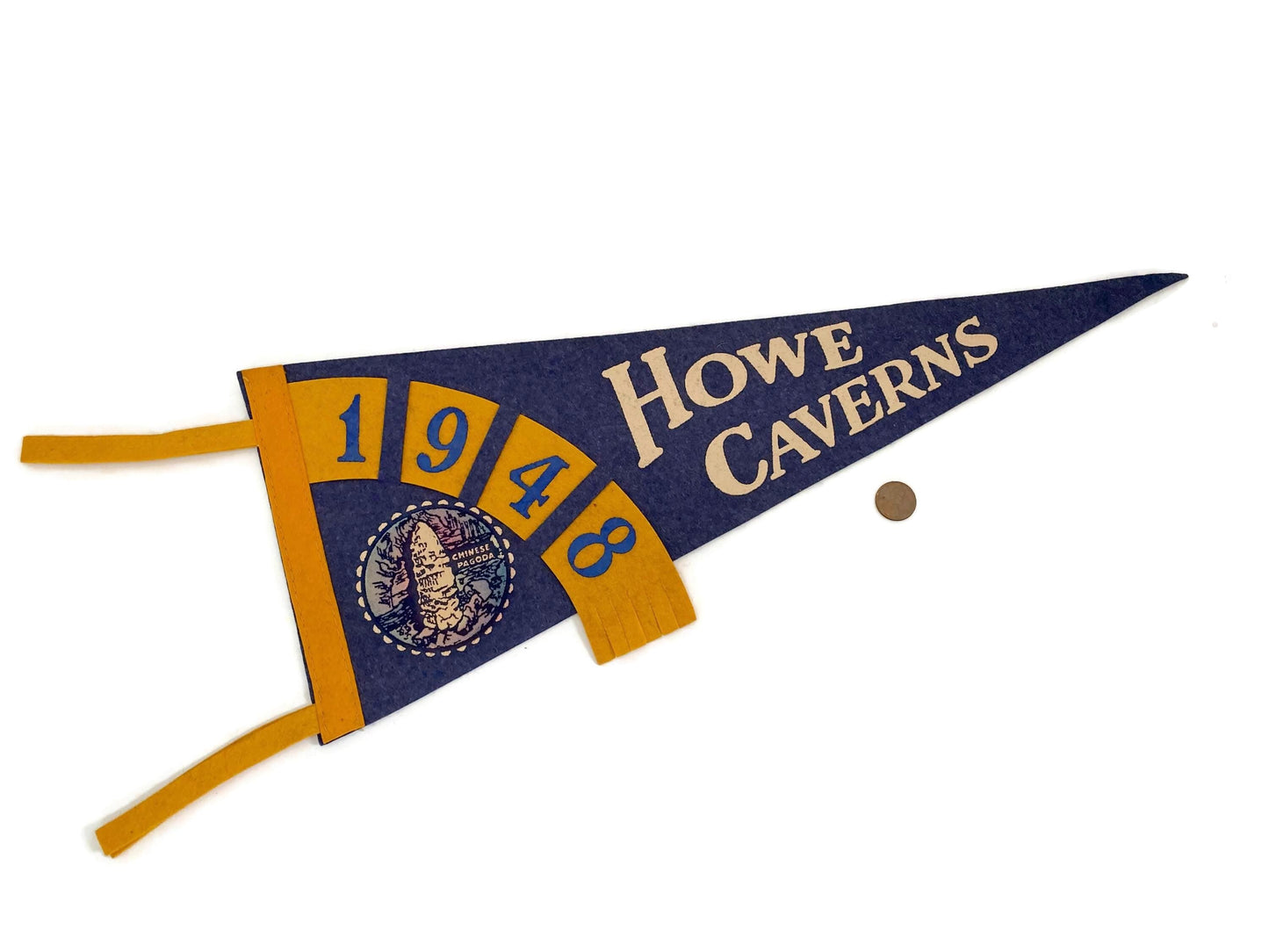 Vintage Howe Caverns 1948 Pennant at Duckwells