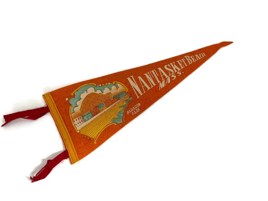 Vintage Nantasket Beach Massachusetts Felt Pennant