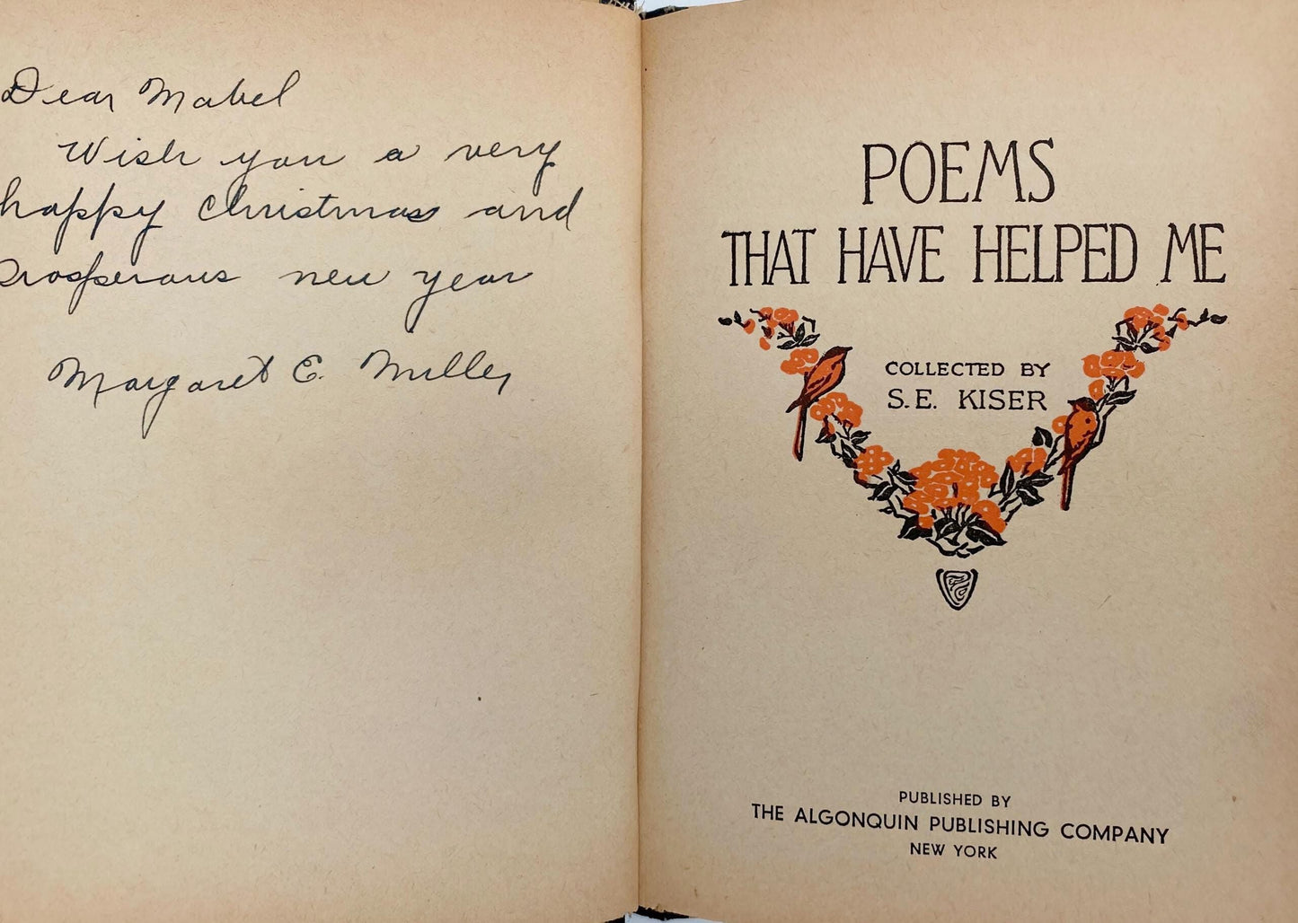 Antique Poetry Book, Poems That Have Helped Me, Collected by S.E. Kiser at Duckwells