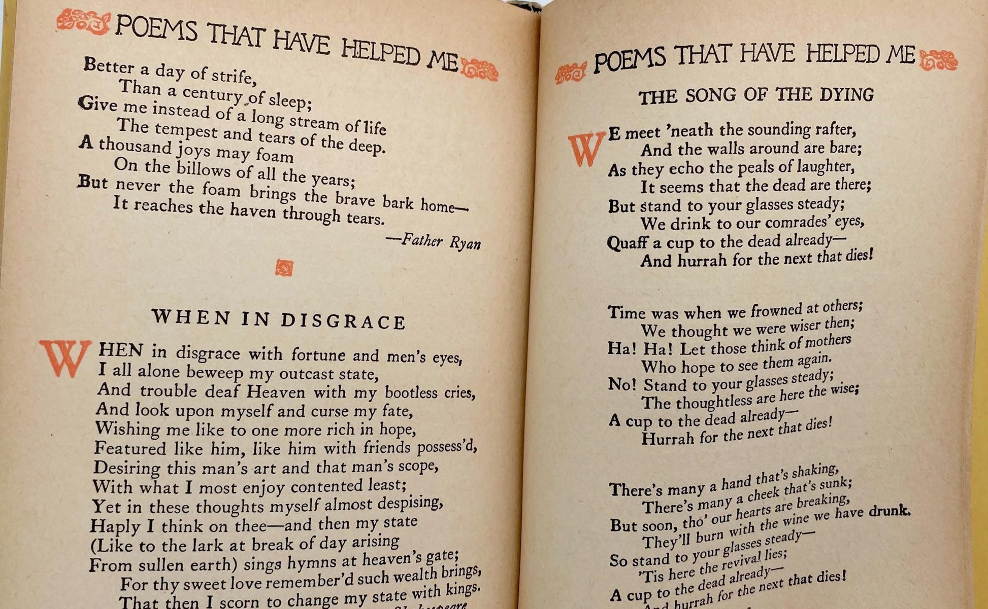Antique Poetry Book, Poems That Have Helped Me, Collected by S.E. Kiser at Duckwells