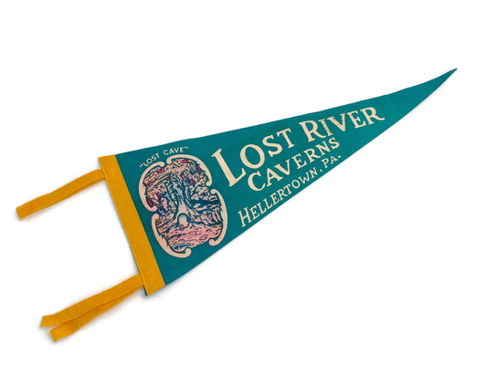 Vintage Lost River Caverns Pennsylvania Pennant at Duckwells