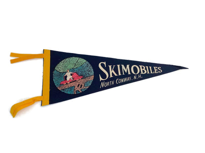 Vintage Skimobiles North Conway New Hampshire Pennant at Duckwells