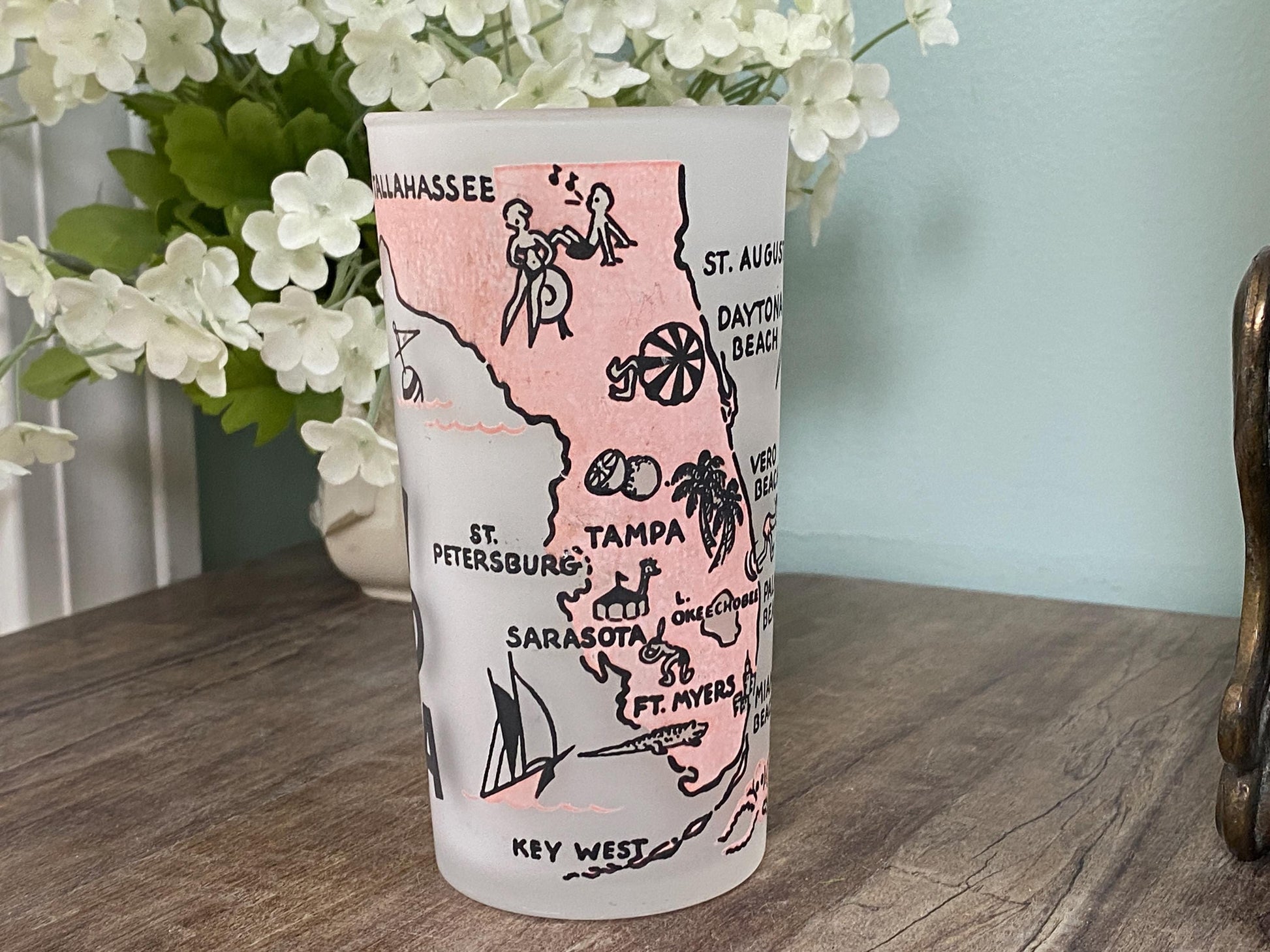 Midcentury Florida Souvenir Glass at Duckwells