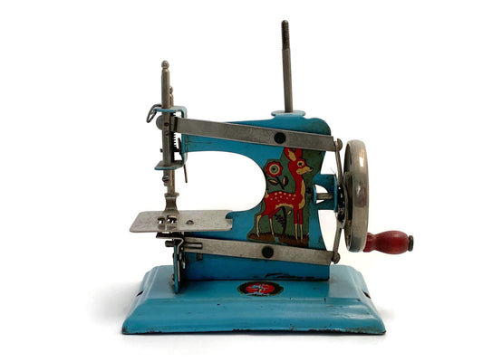 Vintage Mini Sewing Machine by Estrela, Brazilian Display Toy at Duckwells
