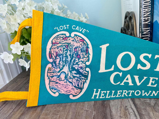 Vintage Lost River Caverns Pennsylvania Pennant at Duckwells