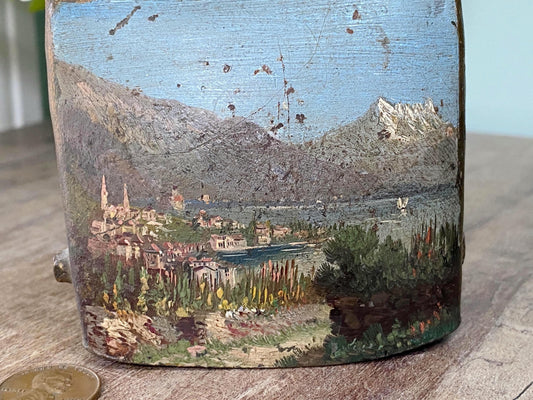 Antique Hand Painted Alpine Cow Bell at Duckwells