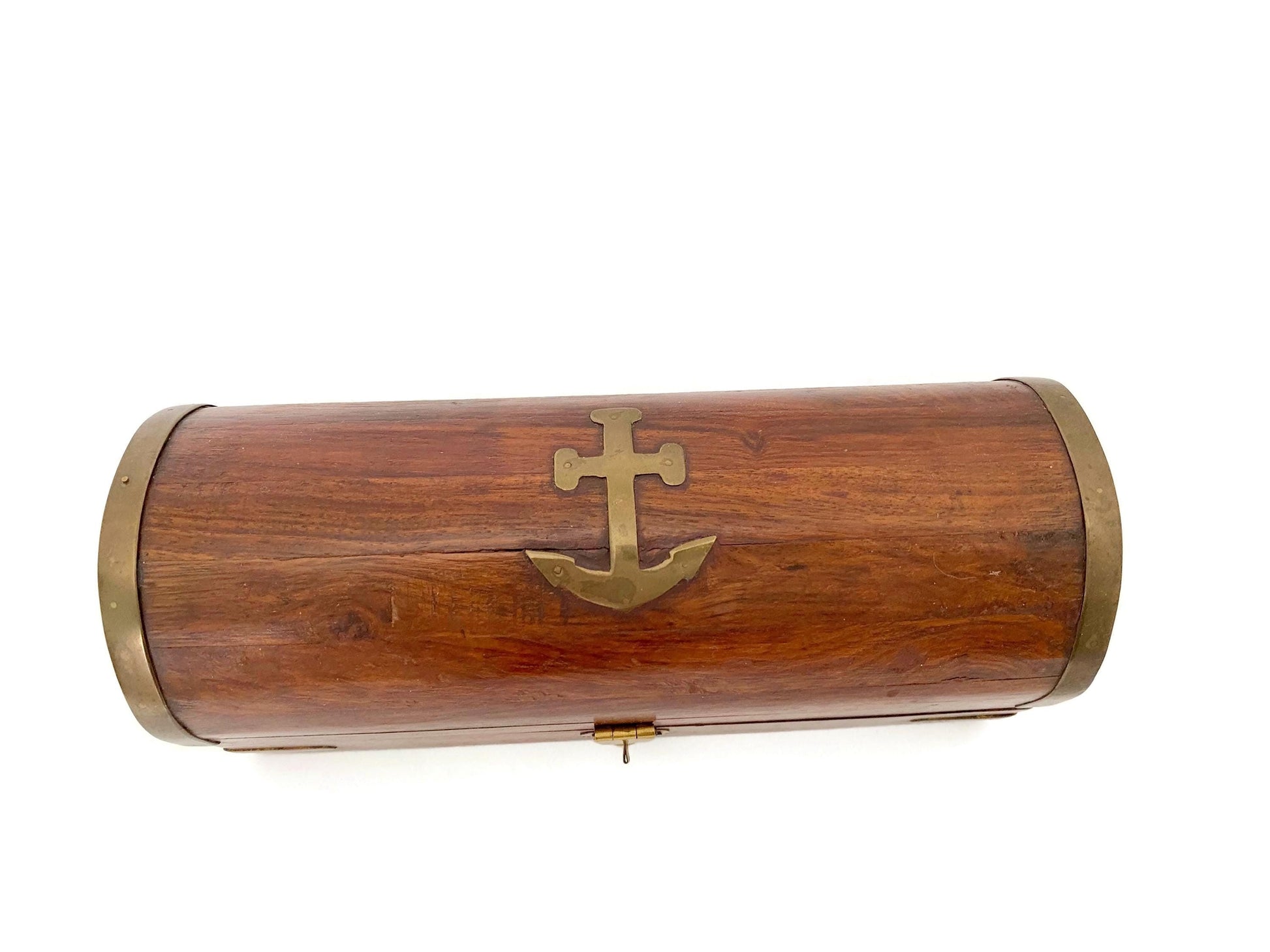 Vintage Nautical Box Made of Wood and Brass at Duckwells