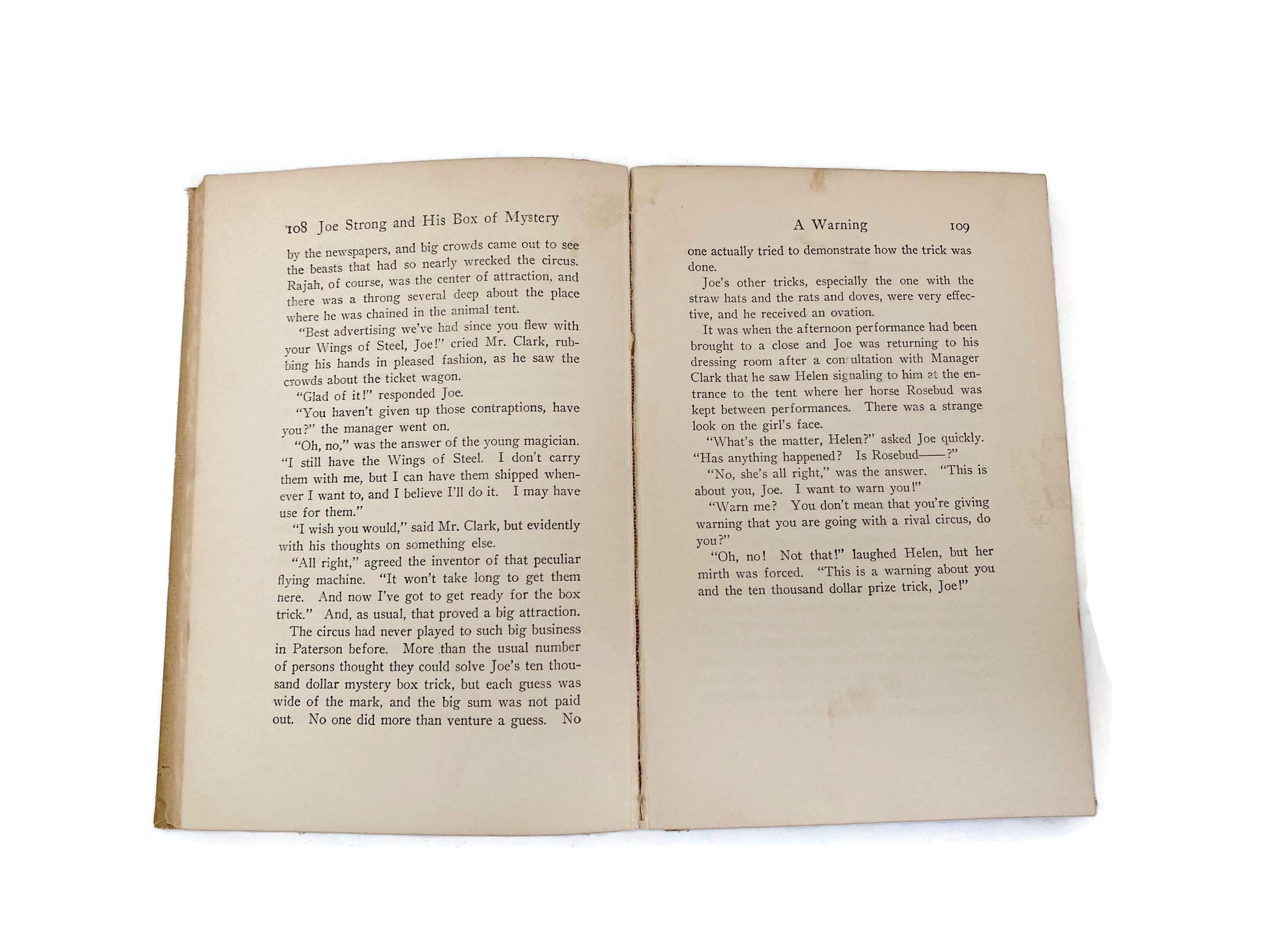 Antique Book, Joe Strong and His Box of Mystery, 1919 Hardcover at Duckwells