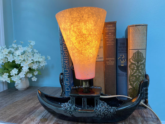 Midcentury Table Lamp with Ceramic Planter at Duckwells