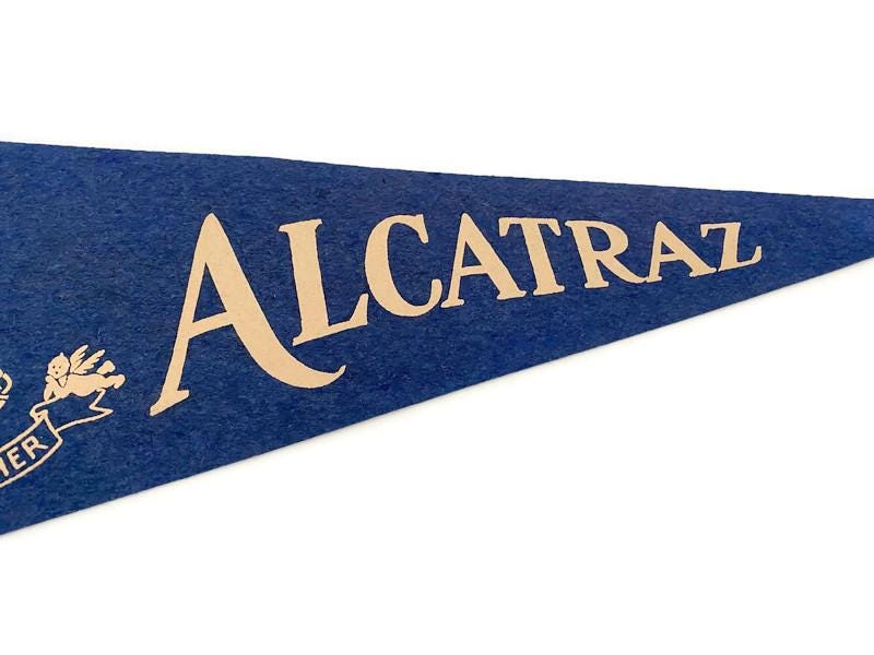 Vintage Alcatraz Pennant, a California Felt Travel Souvenir at Duckwells