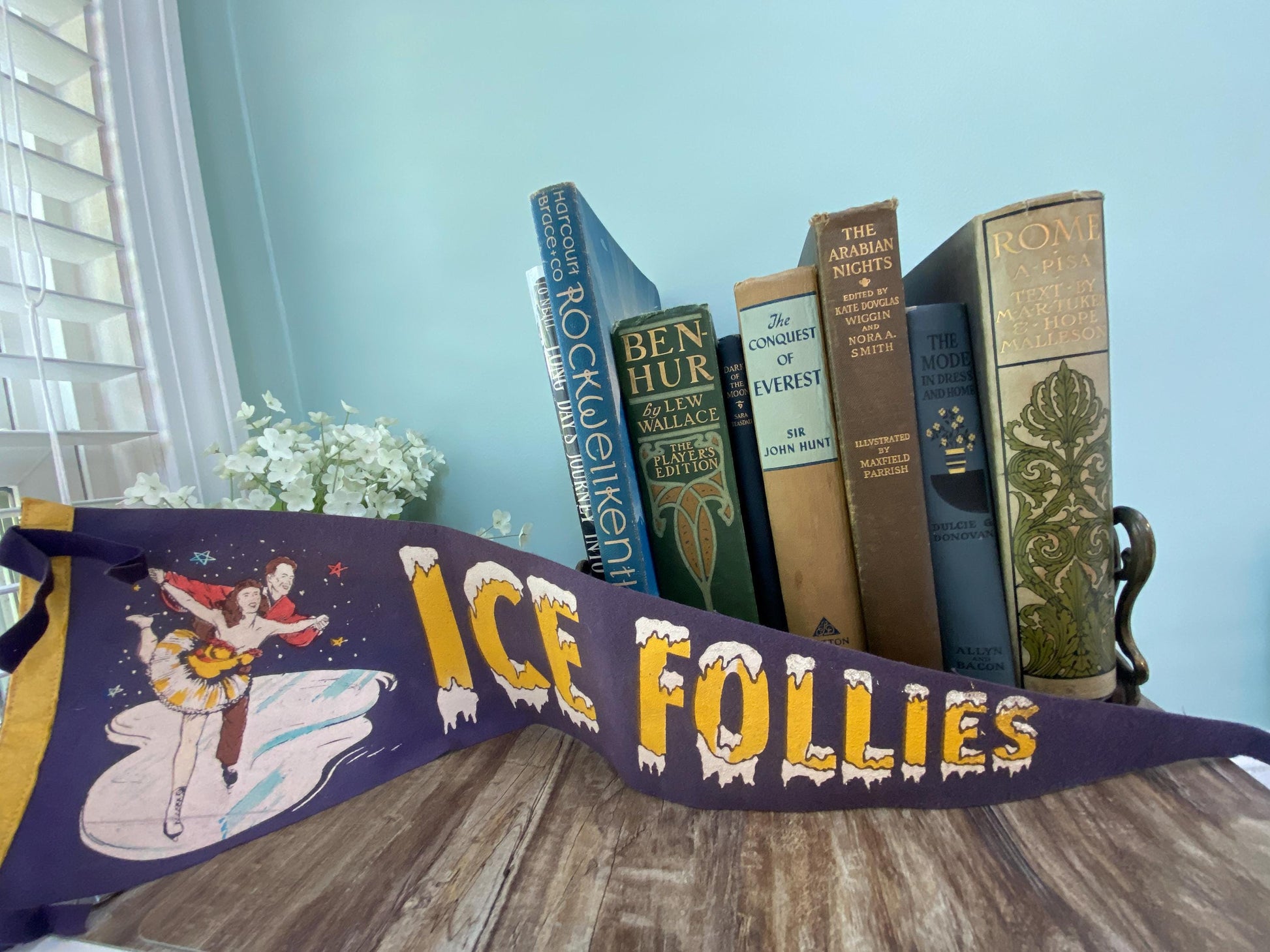 Vintage Ice Follies Souvenir Pennant at Duckwells