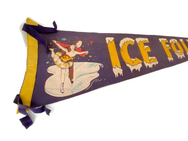 Vintage Ice Follies Souvenir Pennant at Duckwells