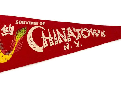 Vintage Chinatown, N.Y. Felt Pennant