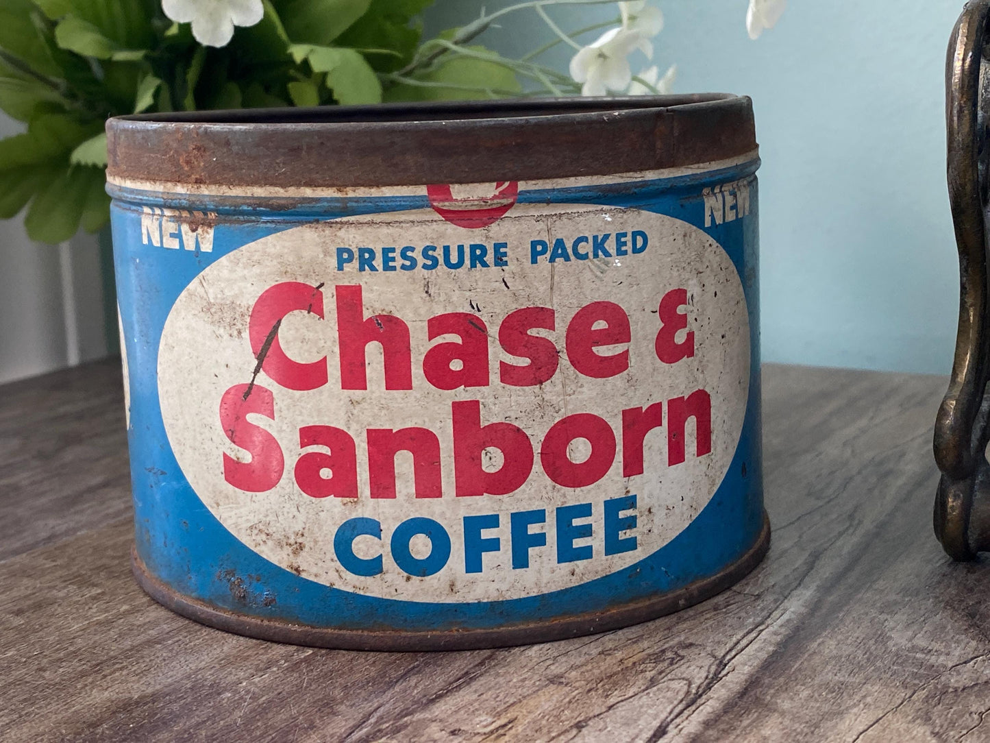 Midcentury Chase & Sanborn Coffee Tin Can at Duckwells