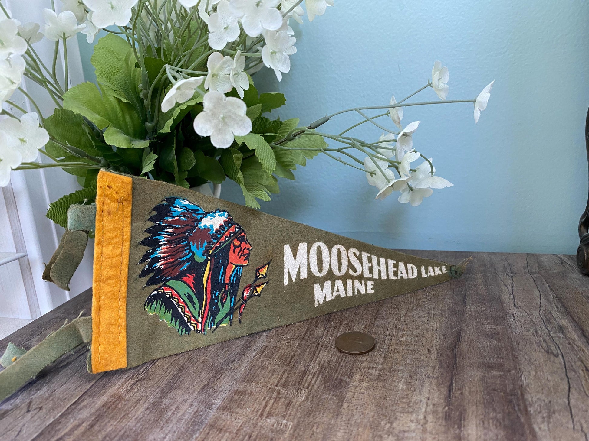 Vintage Moosehead Maine Pennant at Duckwells
