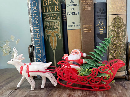 MidCentury Santa on Sleigh with Reindeer at Duckwells