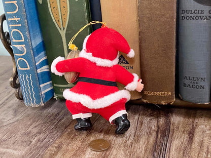 Vintage Santa Claus with a Football Hanging Ornament at Duckwells