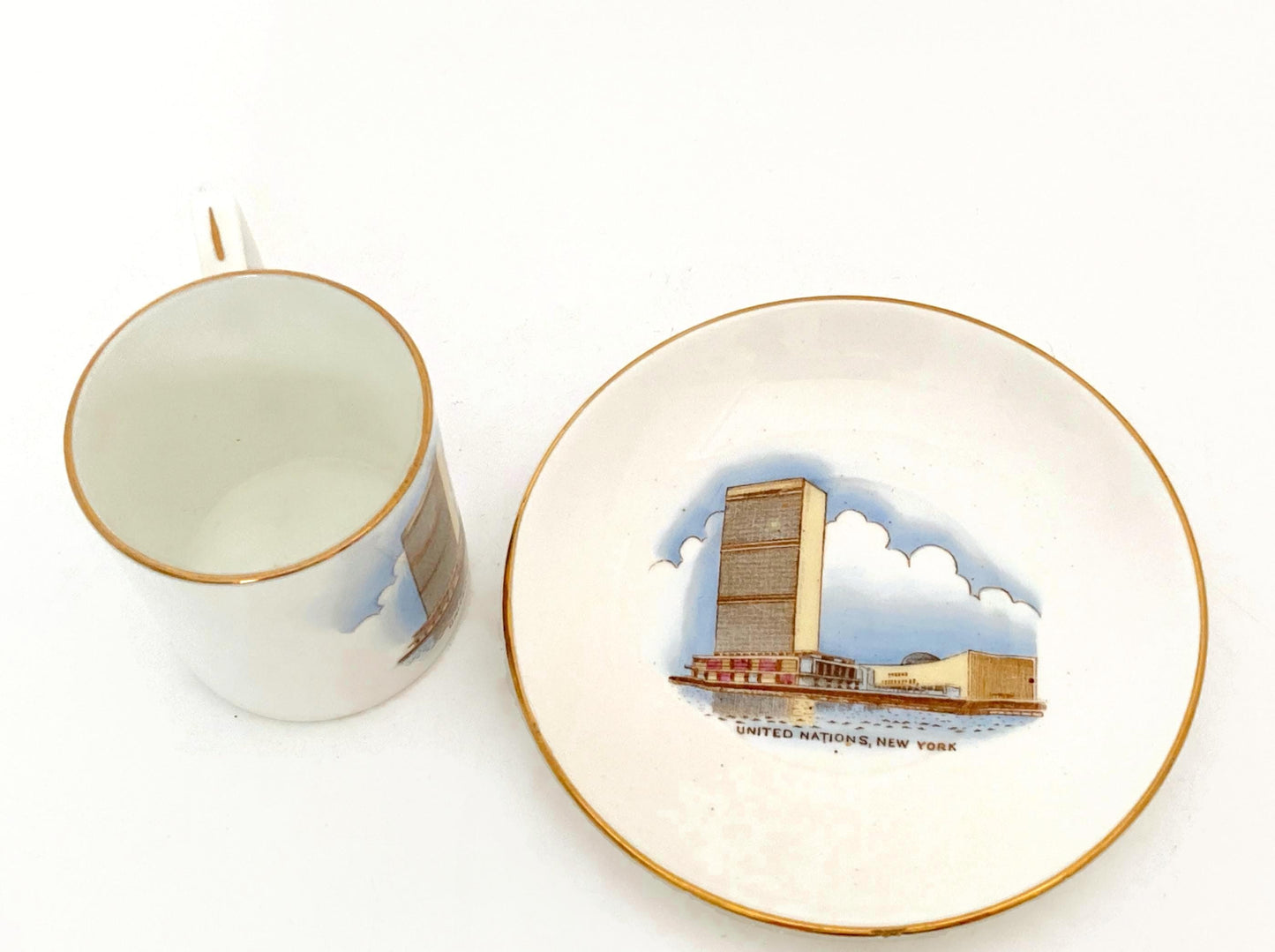 Mid Century United Nations Cup and Saucer Set at Duckwells