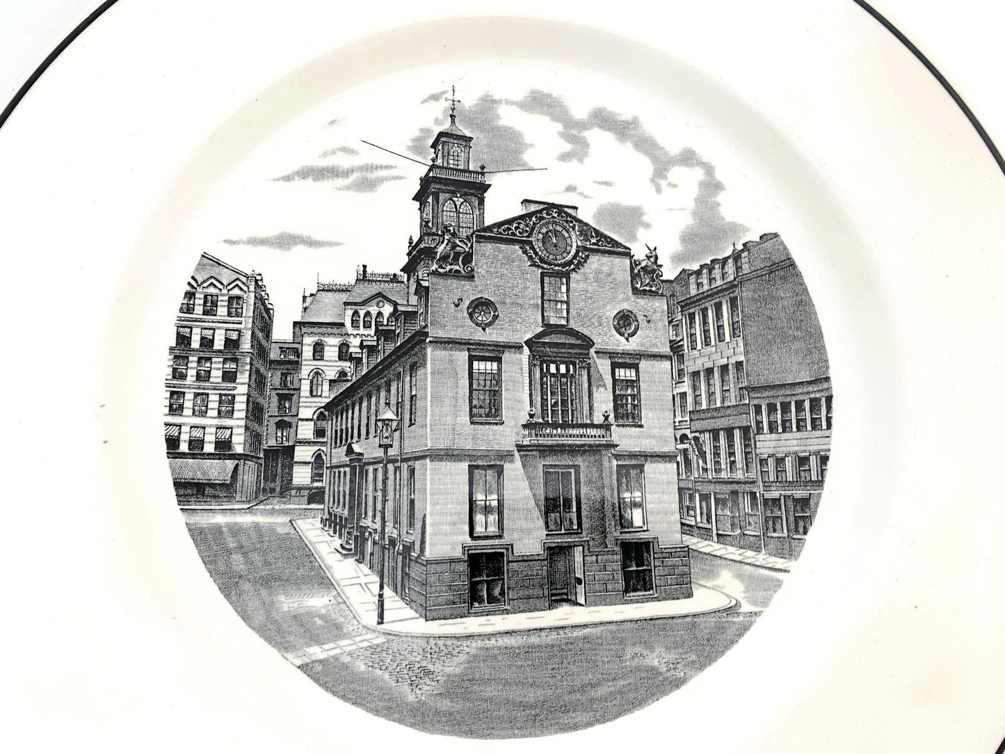 Vintage Massachusetts Old State House Plate by Spode at Duckwells