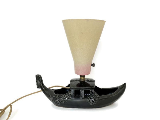 Midcentury Table Lamp with Ceramic Planter at Duckwells