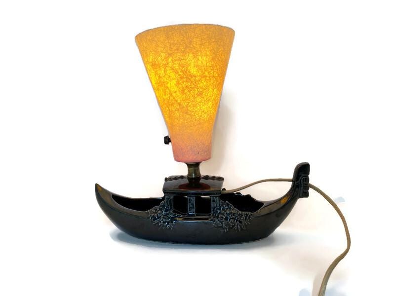 Midcentury Table Lamp with Ceramic Planter at Duckwells