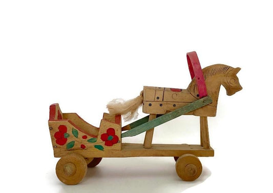 Vintage French Wooden Horse Drawn Cart at Duckwells