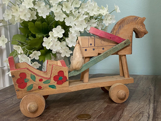 Vintage French Wooden Horse Drawn Cart at Duckwells