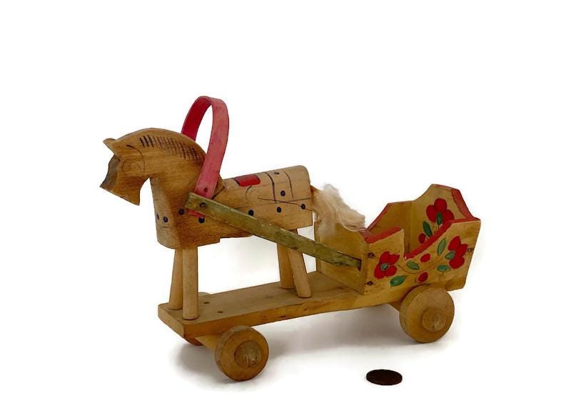 Vintage French Wooden Horse Drawn Cart at Duckwells