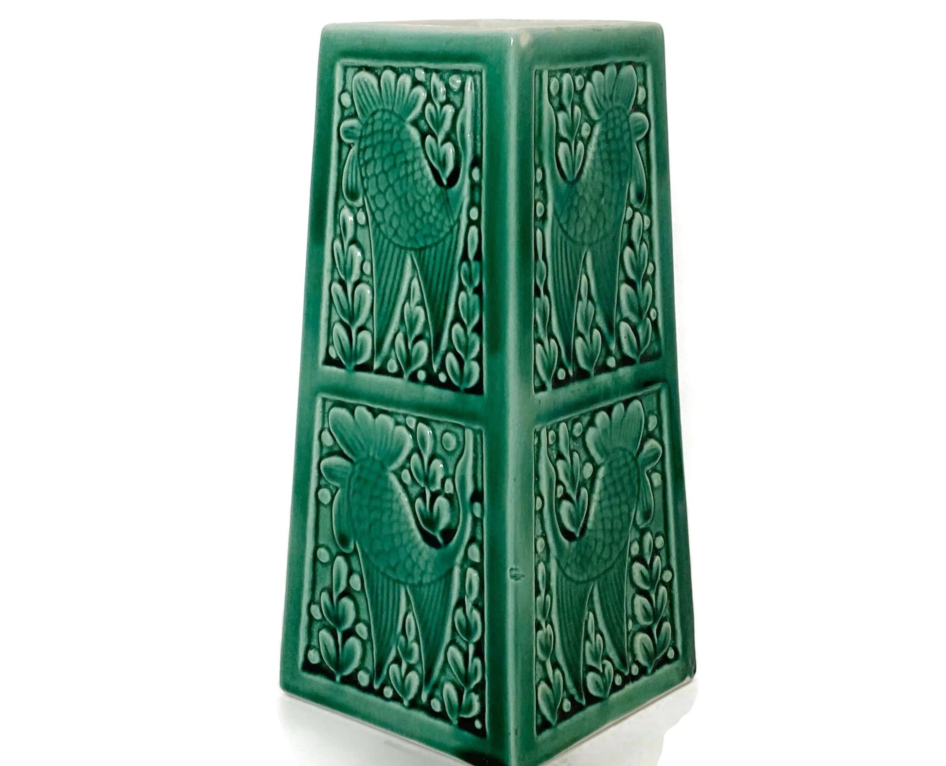 Vintage Green Ceramic Vase by Keramikos Greece at Duckwells