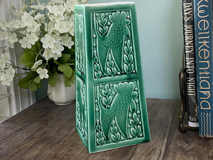 Vintage Green Ceramic Vase by Keramikos Greece at Duckwells