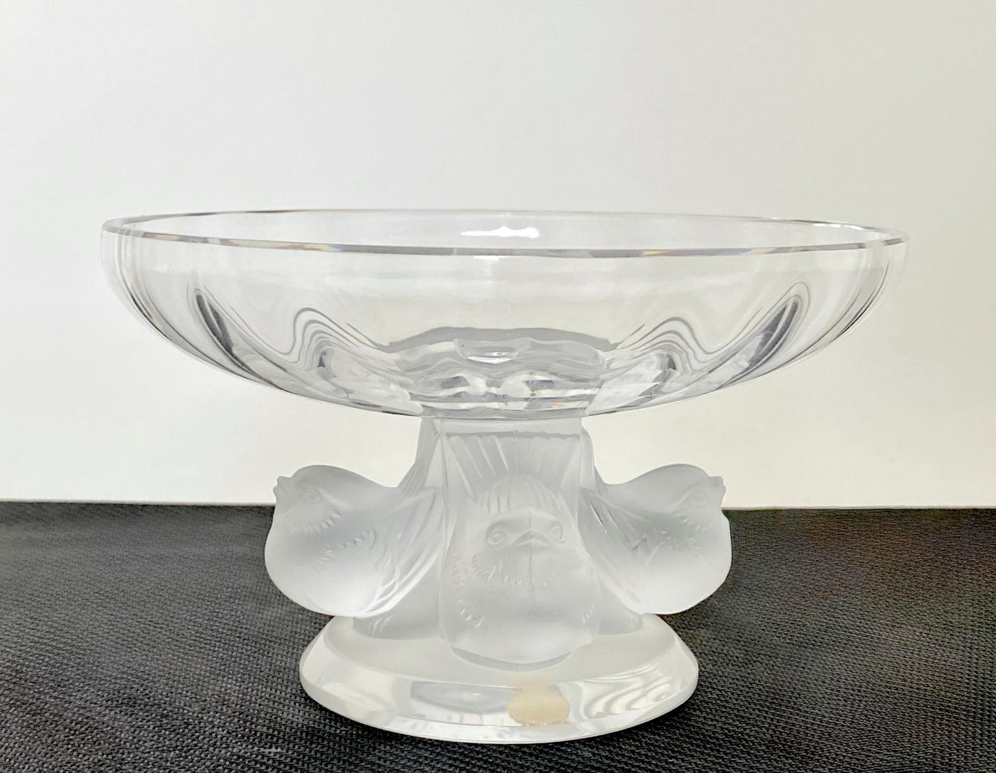 Vintage Lalique Nogent Pedestal Compote Bowl with Birds at Duckwells