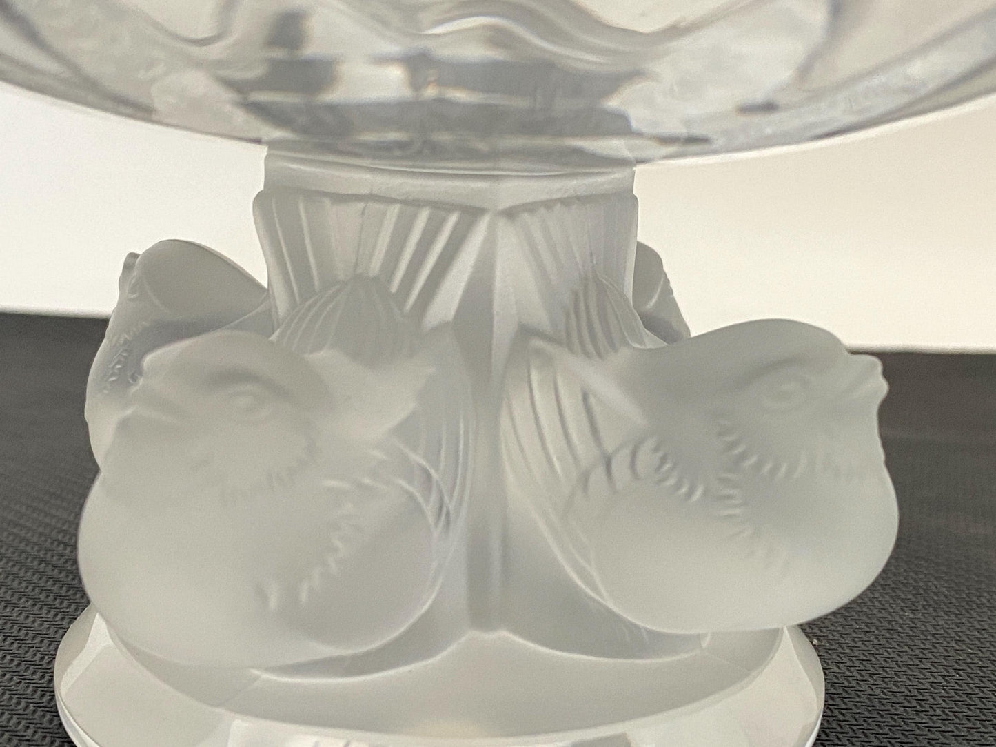 Vintage Lalique Nogent Pedestal Compote Bowl with Birds at Duckwells