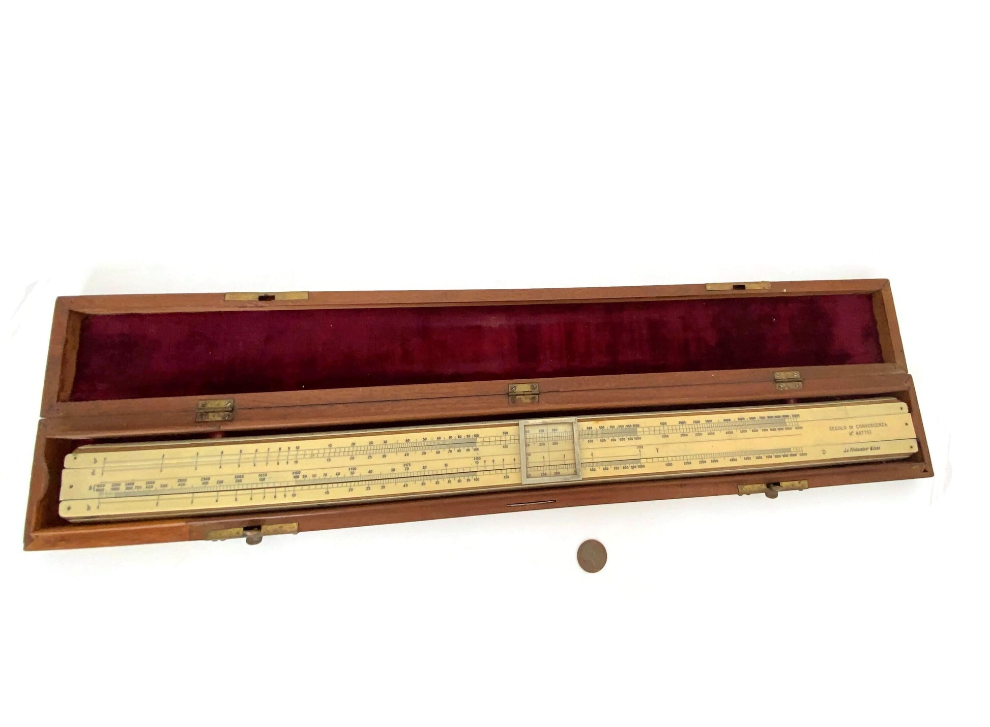 Vintage Italian Slide Rule by Mo. Mattei World Word II Era Artillery Tool at Duckwells